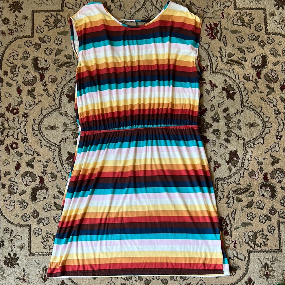 ModCloth Rainbow Striped Soft Mini Dress XL
